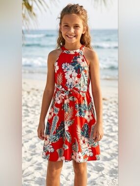 PatPat Red Hawaiian Kids Dress
